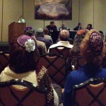 Some of Shulamit's Kippot at Ohalah 2013